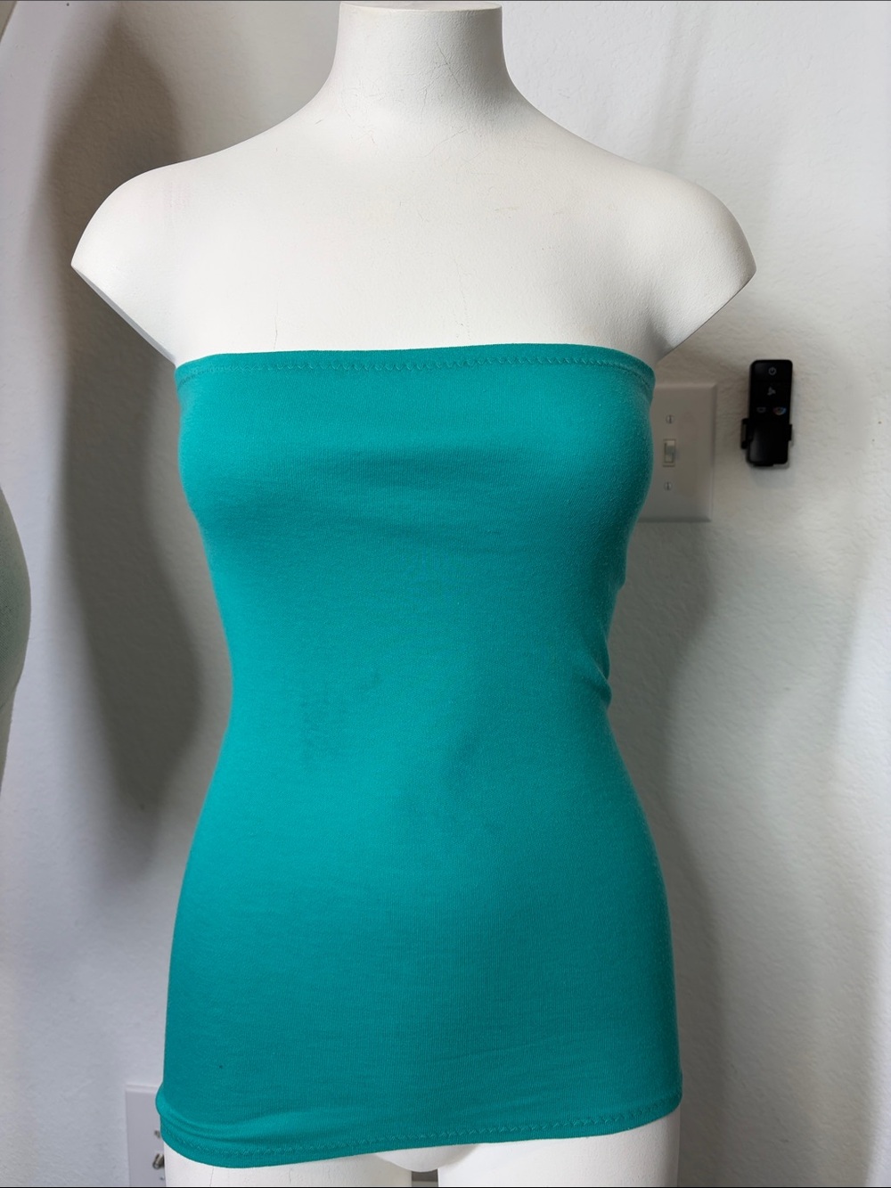 Vintage Units Strapless Tube top in teal free size
